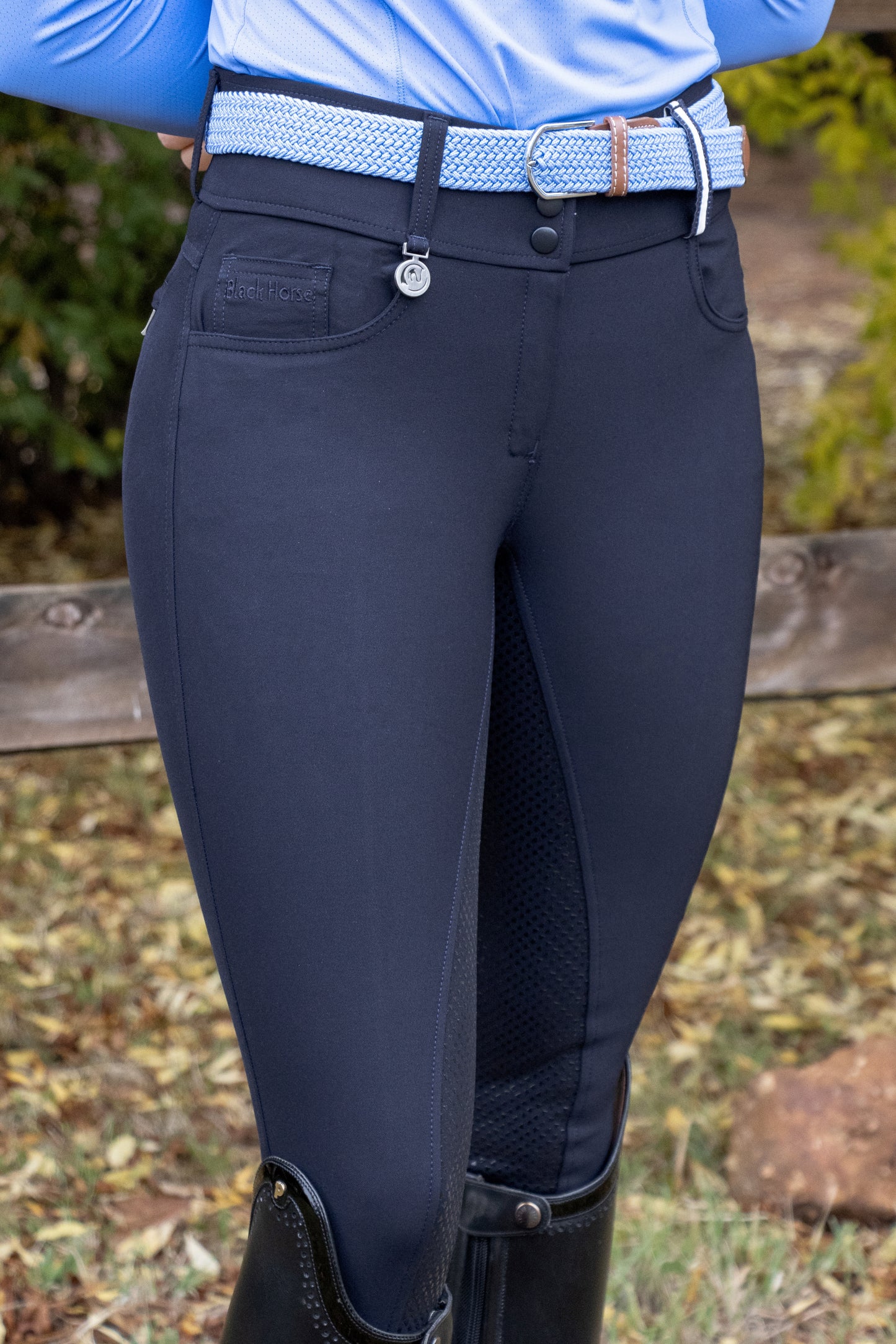 Aria High Waisted Light Breeches - Navy